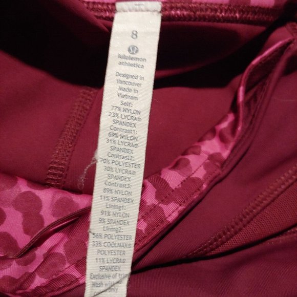 Lululemon Athletica leggings cranberry size 8 - Picture 7 of 10